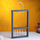 Кашпо для цветов «Рамка экстра слим», 40×5×26 см, деревянное, ручка - верёвка, 5 колб, серое - Фото 2