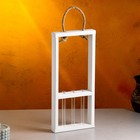 Подарочный ящик «Рамка», 18×5×40 см, 3 колбы, деревянный, ручка - верёвка, белый - Фото 2