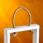 Подарочный ящик «Рамка», 18×5×40 см, 3 колбы, деревянный, ручка - верёвка, белый - Фото 4