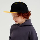 Бейсболка с прямым козырьком для мальчика MINAKU, размер 56, цвет чёрный/жёлтый - фото 320870090