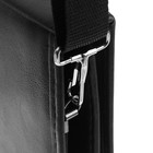 Портфель деловой 380 х 290 х 90 мм, искусственная кожа, с наплечным ремнём "Шушары" чёрный  6С21 - фото 9774813