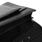 Портфель деловой 380 х 290 х 90 мм, искусственная кожа, с наплечным ремнём "Шушары" чёрный  6С21 - фото 9774815