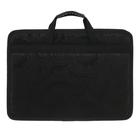 Папка с ручками текстильная, А4, 365 х 260 х 50 мм, 2С13 "Тихвин", каркасная, жакард, чёрный - Фото 1