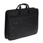 Папка с ручками текстильная, А4, 365 х 260 х 50 мм, 2С13 "Тихвин", каркасная, жакард, чёрный - Фото 6