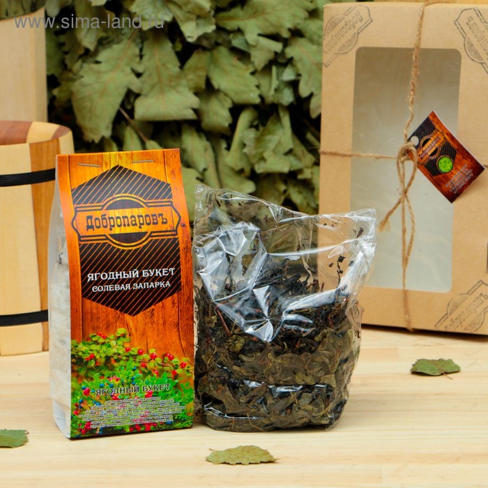 Подарочный набор «Добропаровъ», 2 предмета: "Походный чай", солевая запарка "Ягодный букет"   418039 - Фото 1
