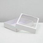 Коробка сборная без печати крышка-дно белая с окном 29 х 23,5 х 6 см - Фото 2