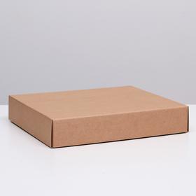 Коробка сборная без печати крышка-дно бурая без окна 37 х 32 х 7 см