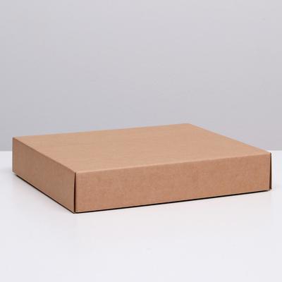 Коробка сборная без печати крышка-дно бурая без окна 37×32×7 см