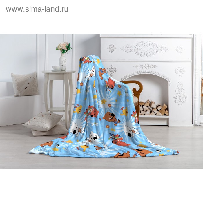 Плед Павлинка «МимиМишки», размер 150х100 см, цвет голубой, аэрософт