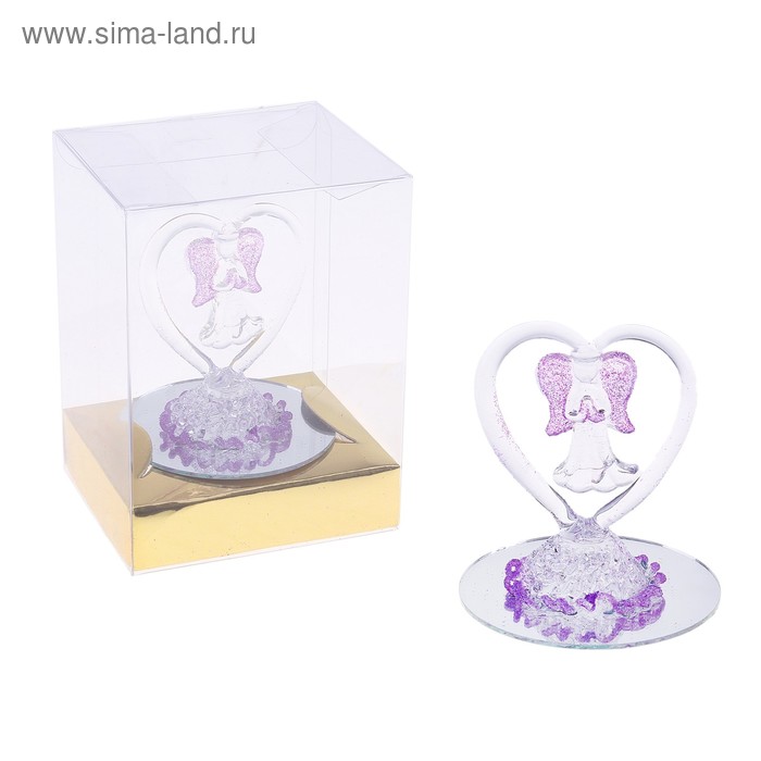 Сувенир "Ангел в сердце на зеркале" 5,5х6х5,5 см - Фото 1