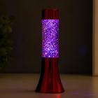 Светильник "Блеск цилиндра" LED лава, блёстки, от батареек 3хLR44 красный 18 см RISALUX - Фото 5
