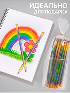Карандаш Calligrata многоцветный, заточенный, трехгранный - Фото 2