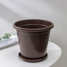 Горшок для цветов с поддоном «Альтернатива. Эконом», 2 л, пластиковый, коричневый - Фото 2