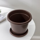 Горшок для цветов с поддоном «Эконом», 1 л, пластиковый, коричневый - Фото 3