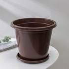 Горшок для цветов с поддоном «Альтернатива. Эконом», 3 л, пластиковый, коричневый - Фото 2