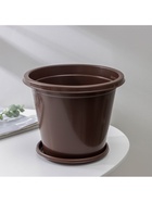 Горшок для цветов с поддоном «Альтернатива. Эконом», 3 л, пластиковый, коричневый - Фото 5