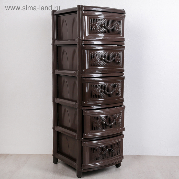 Комод 5-ти секционный «Эконом», коричневый - Фото 1