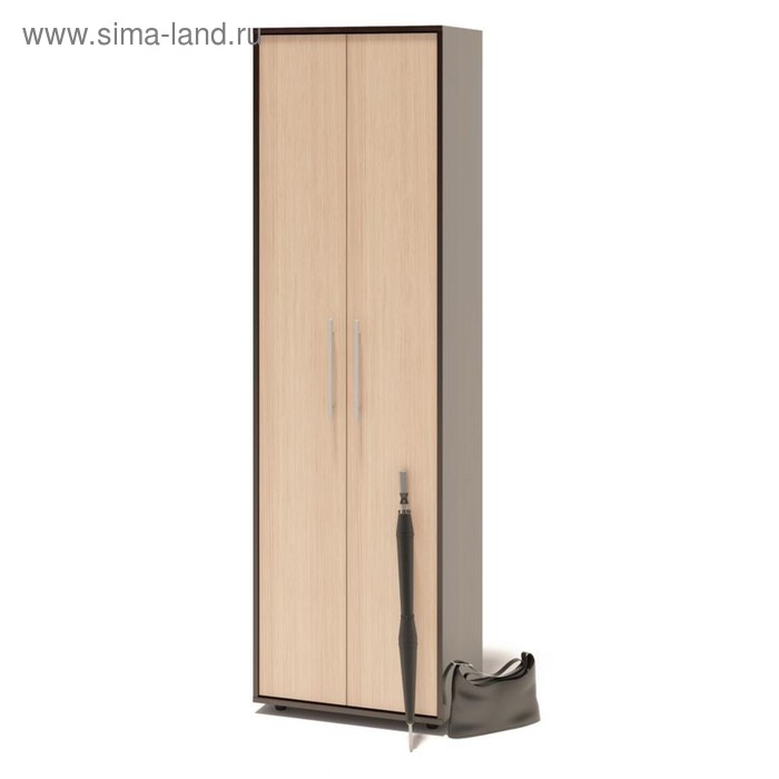 Шкаф распашной, 600 × 429 × 2087 мм, цвет корпус венге/фасад белёный дуб - Фото 1