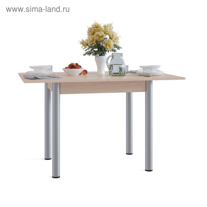 Стол кухонный раскладной, 800(1200) × 600(800) × 770 мм, цвет белёный дуб