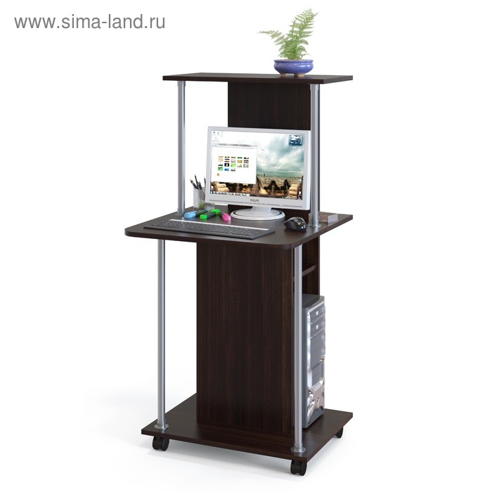 Компьютерный стол, 600 × 600 × 1255 мм, цвет венге