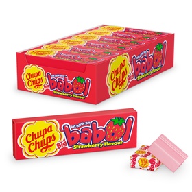 Жевательная резинка Chupa-Chups big babol клубника, 21 г (комплект 24 шт)