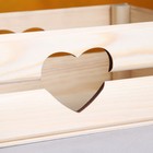 Кашпо деревянное 24.5×13.5×9 см "Двушка Лайт" реечное, сердце Дарим Красиво - Фото 4