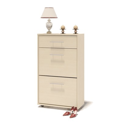 Обувница, 600 × 287 × 1043 мм, цвет белёный дуб