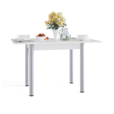 Стол кухонный раскладной «СОКОЛ, СО-1 м», 800(1200) × 600(800) × 770 мм, цвет белый