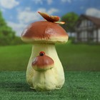 Садовая фигура "Гриб белый двойной с бабочкой" 23см - Фото 2