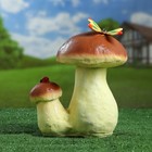 Садовая фигура "Гриб белый двойной с бабочкой" 23см - Фото 3