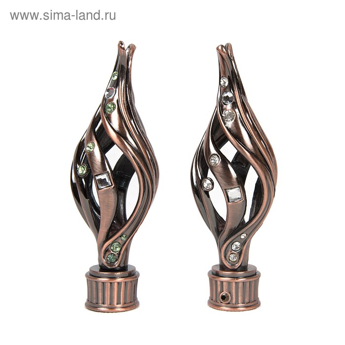 Наконечник «Сицилия», 2 шт., d=28 мм, цвет медь