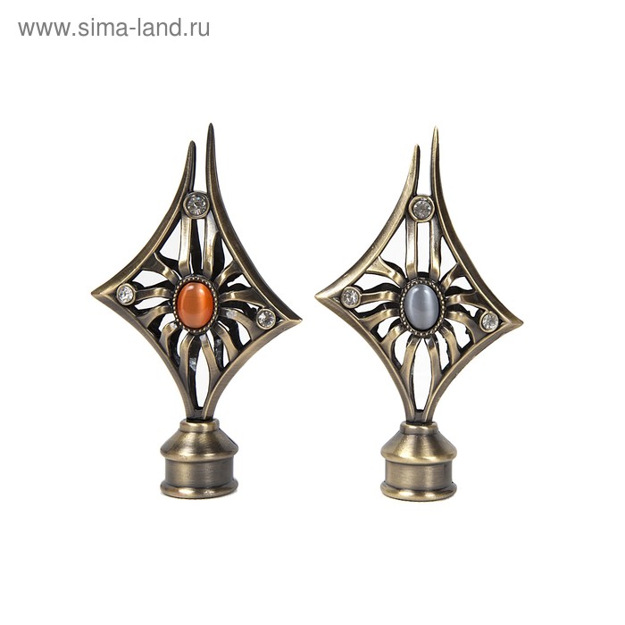 Наконечник «Палермо», 2 шт., d=28 мм, цвет старое золото