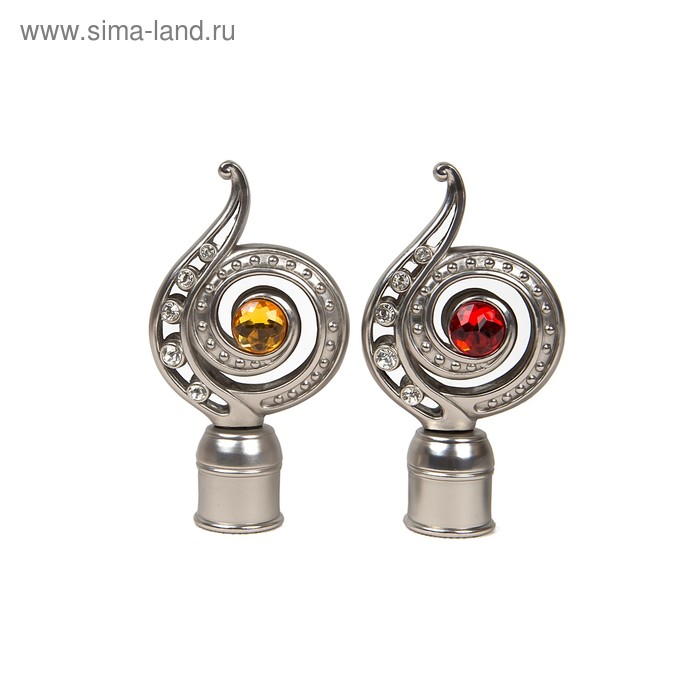 Наконечник «Равена», 2 шт., d=28 мм, цвет сатин