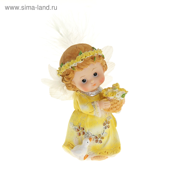 Сувенир полистоун световой "Ангел с цыплёнком" 11х6х5,5 см - Фото 1