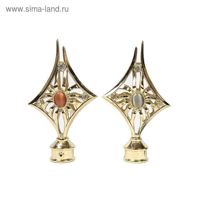 Наконечник «Палермо», 2 шт., d=28 мм, цвет золото глянец