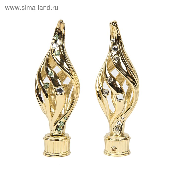 Наконечник «Сицилия», 2 шт., d=28 мм, цвет золото глянец