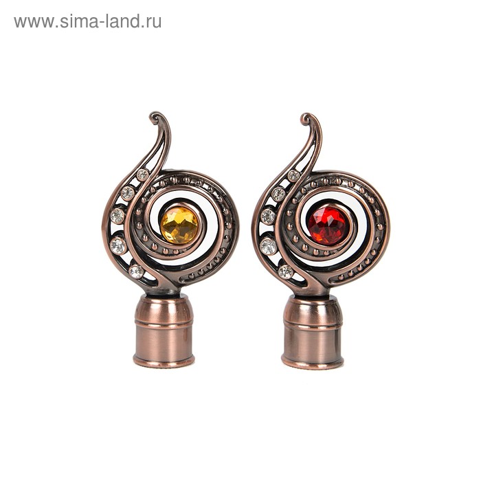 Наконечник «Равена», 2 шт., d=28 мм, цвет медь