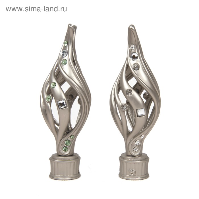 Наконечник «Сицилия», 2 шт., d=28 мм, цвет сатин