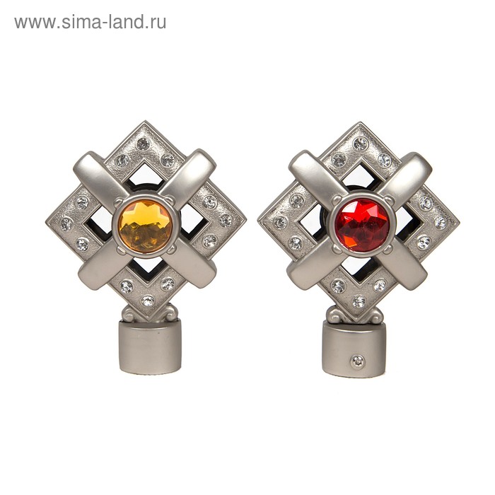 Наконечник «Верона», 2 шт., d=28 мм, цвет сатин