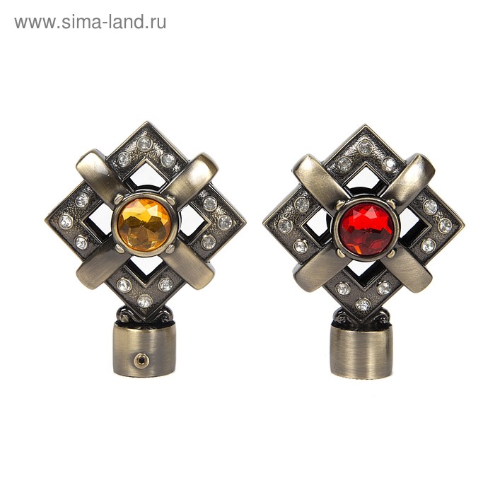 Наконечник «Верона», 2 шт., d=28 мм, цвет старое золото