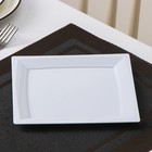Набор пластиковых одноразовых тарелок, 17,2×17,2 см, квадратные, плоские, 6 шт, цвет белый - фото 8450651