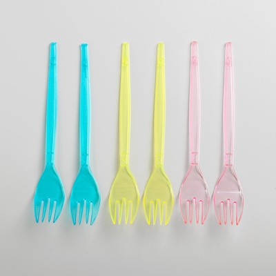 Вилки пластиковые, набор 6 шт., МИКС