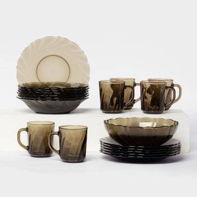 Набор столовый Alta Marea, 19 предметов, стекло, коричневый