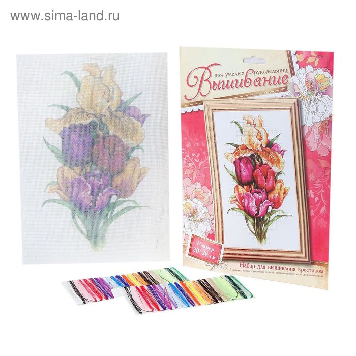 Набор для вышивания крестиком "Букет с тюльпанами" - Фото 1