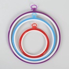 Пяльцы для вышивания с подвесом, d=12/17/21 см, 3 шт., разноцветные - Фото 4