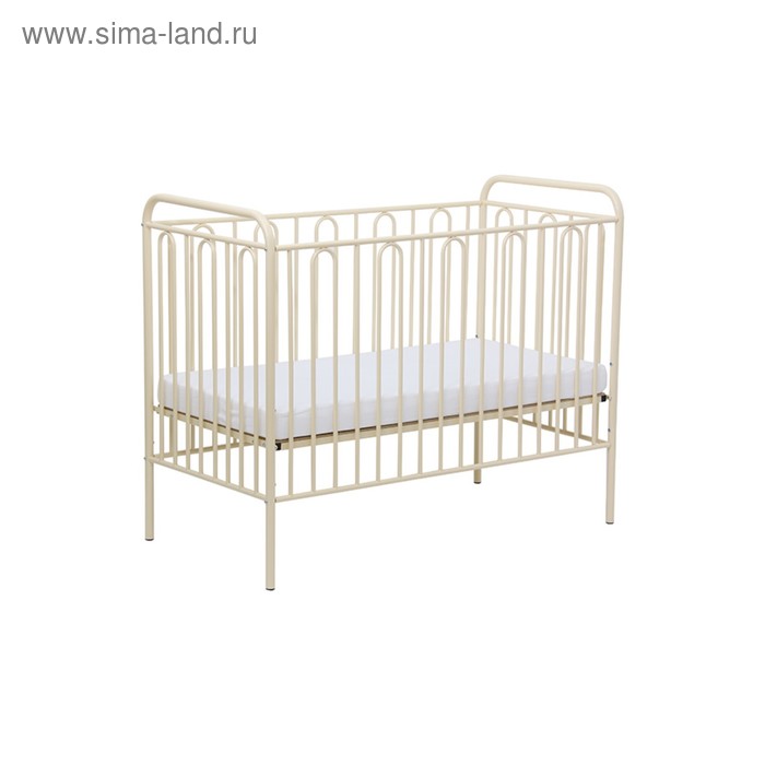 Детская кроватка Polini kids Vintage 110 металлическая, цвет кремовый - Фото 1
