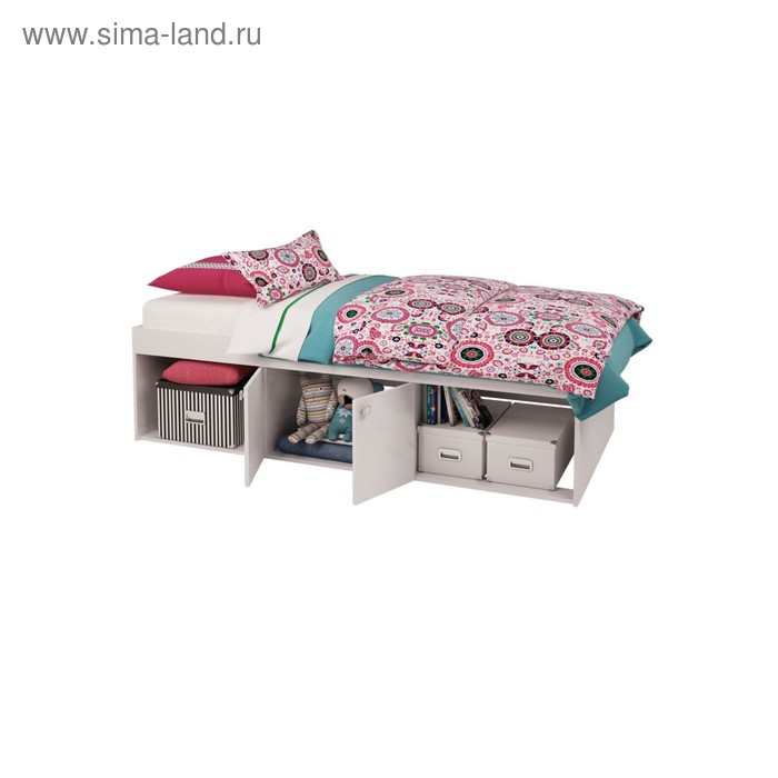 Кроватка детская Polini kids Simple 3000 с нишами, цвет белый - Фото 1