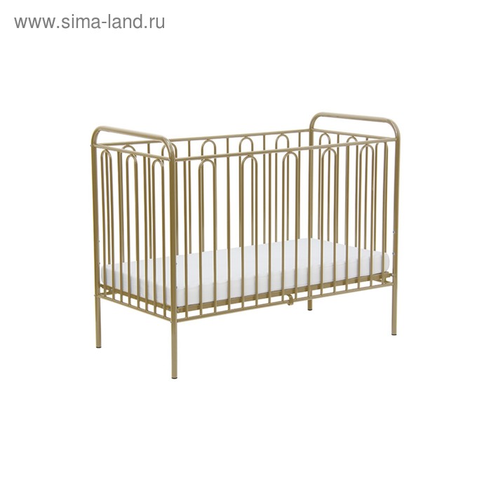 Детская кроватка Polini kids Vintage 110 металлическая, цвет бронзовый - Фото 1