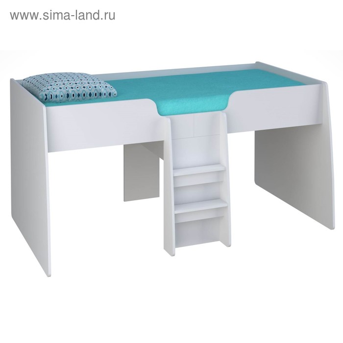 Кроватка - чердак детская Polini kids Simple 4100, с выдвижными элементами, 1952×1102×1140 мм, цвет белый - Фото 1