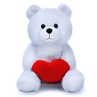 Мягкая игрушка «Медведь Вельвет» с валентинкой, 30 см, цвет белый - фото 8795056